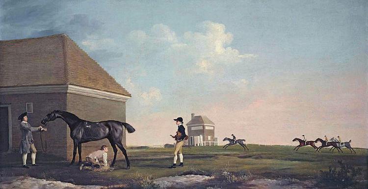 George Stubbs Gimcrack on Newmarket Heath, with a Trainer, a Stable-lad, and a Jockey oil painting image